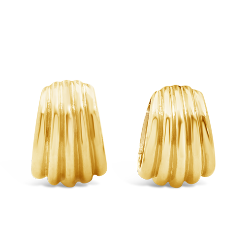 Ribbed Gold Estate Earrings