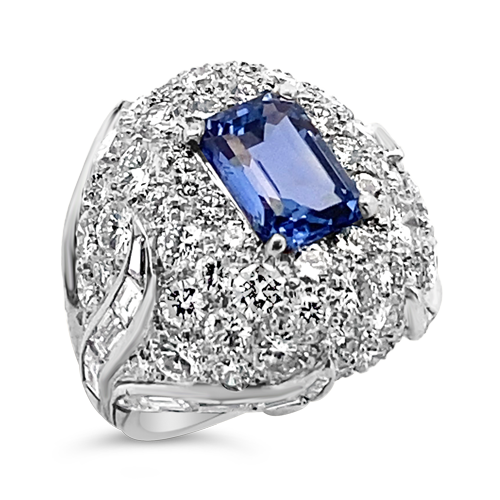 Sapphire & Diamond Dome Estate Ring