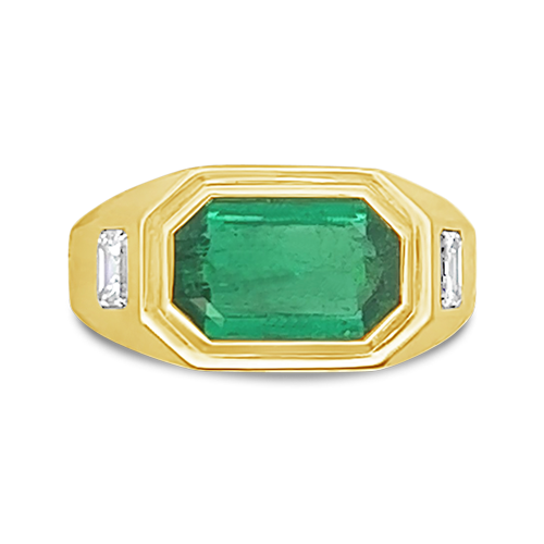 Emerald & Diamond Estate Ring
