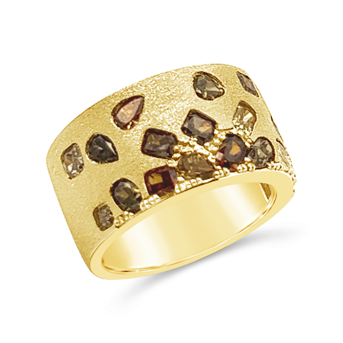 Fancy Color Diamond Cigar Band Ring