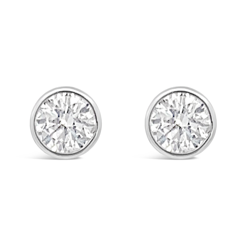 Bezel set Diamond Stud Earrings