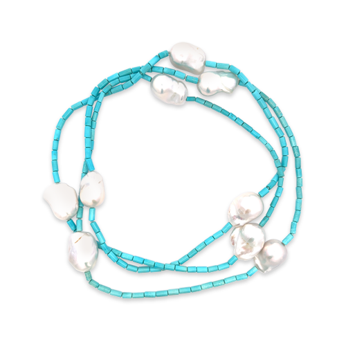 Baroque Pearl & Turquoise Necklace