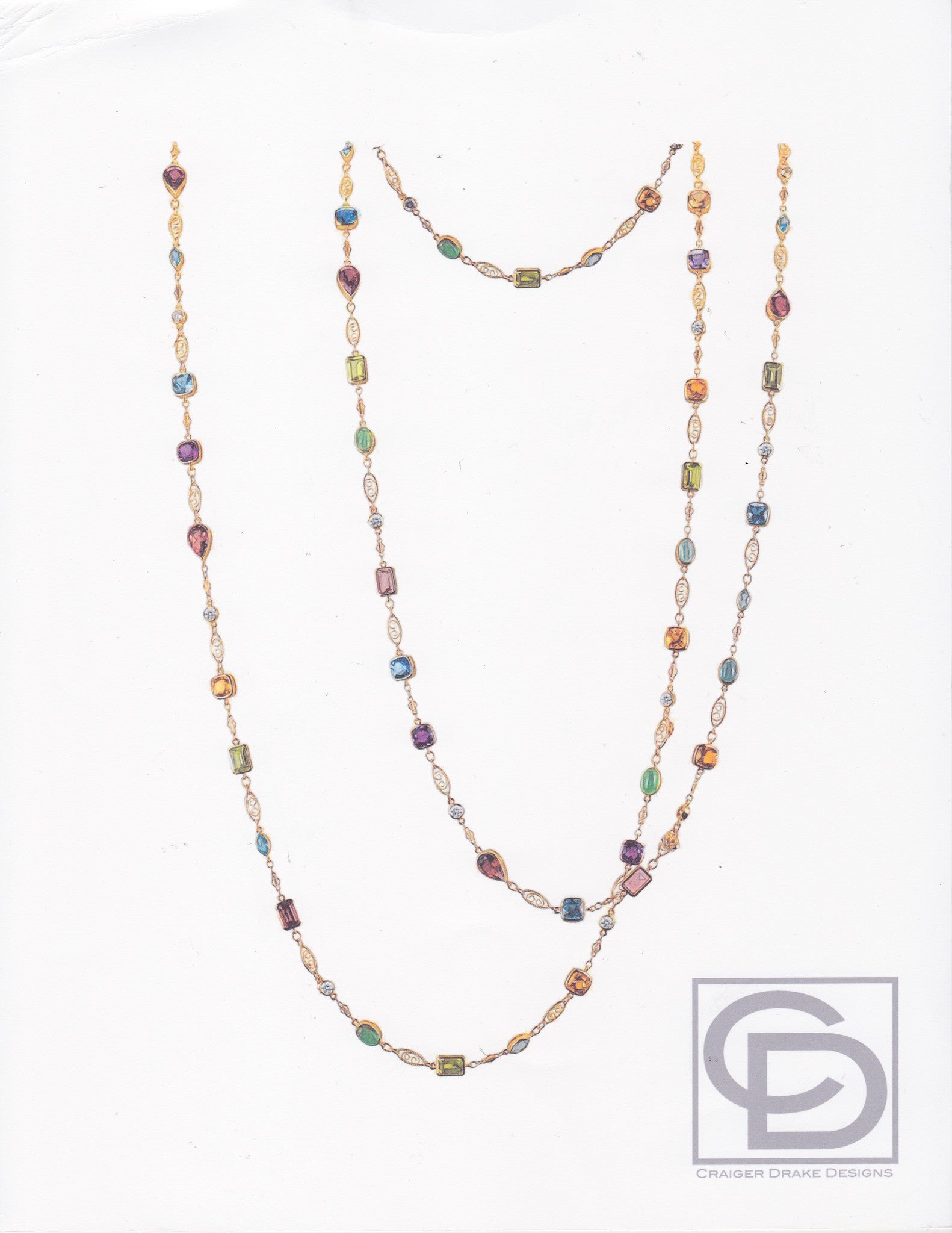 18k Gemstone Necklace Set JGT-2209-07299 – Jewelegance