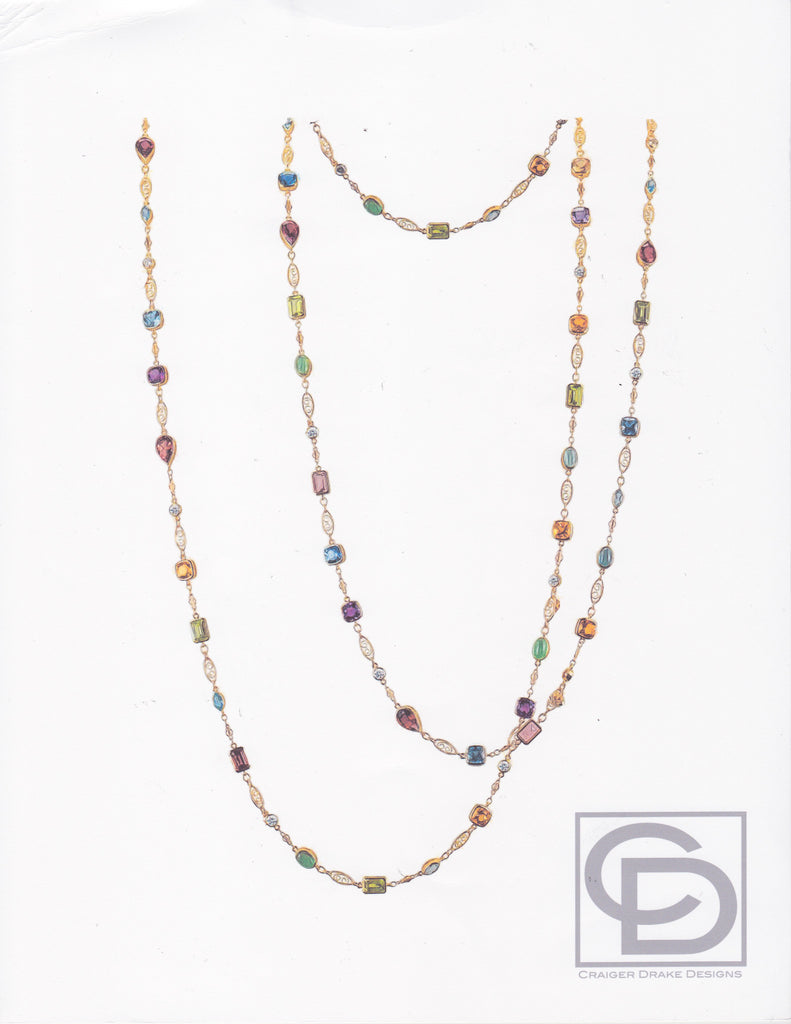 Multi-color Gemstone Necklace