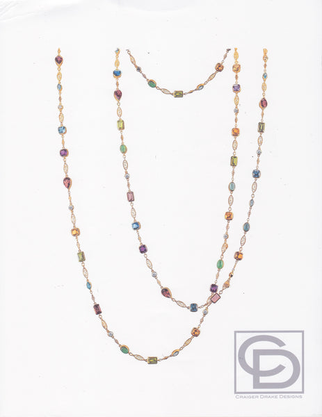 Multi-color Gemstone Necklace