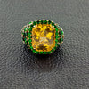 Yellow Sapphire, Tsavorite & Diamond Ring